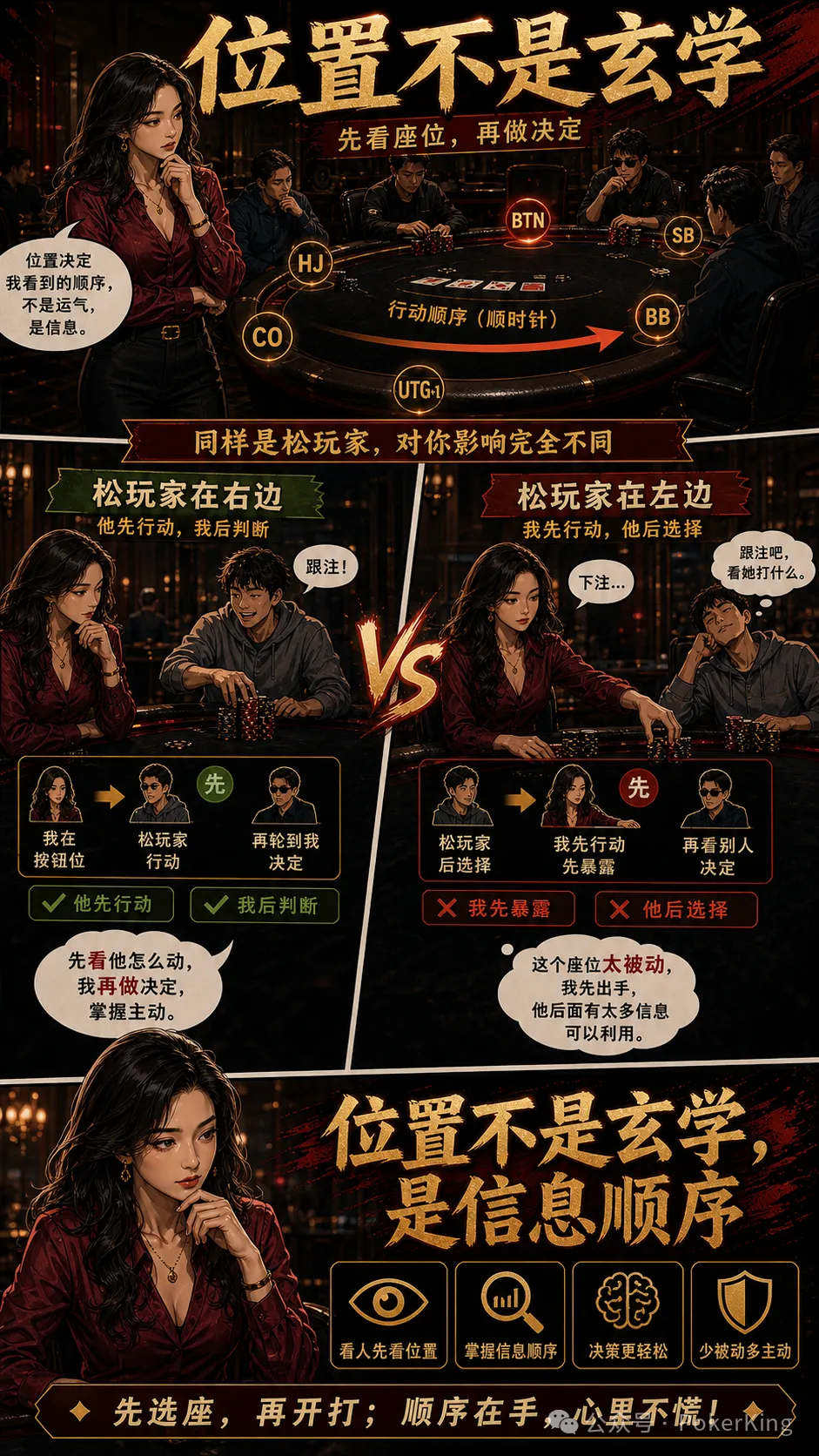 坐下之前先看四个信号：位置选对了，牌还没发就少了一半难度