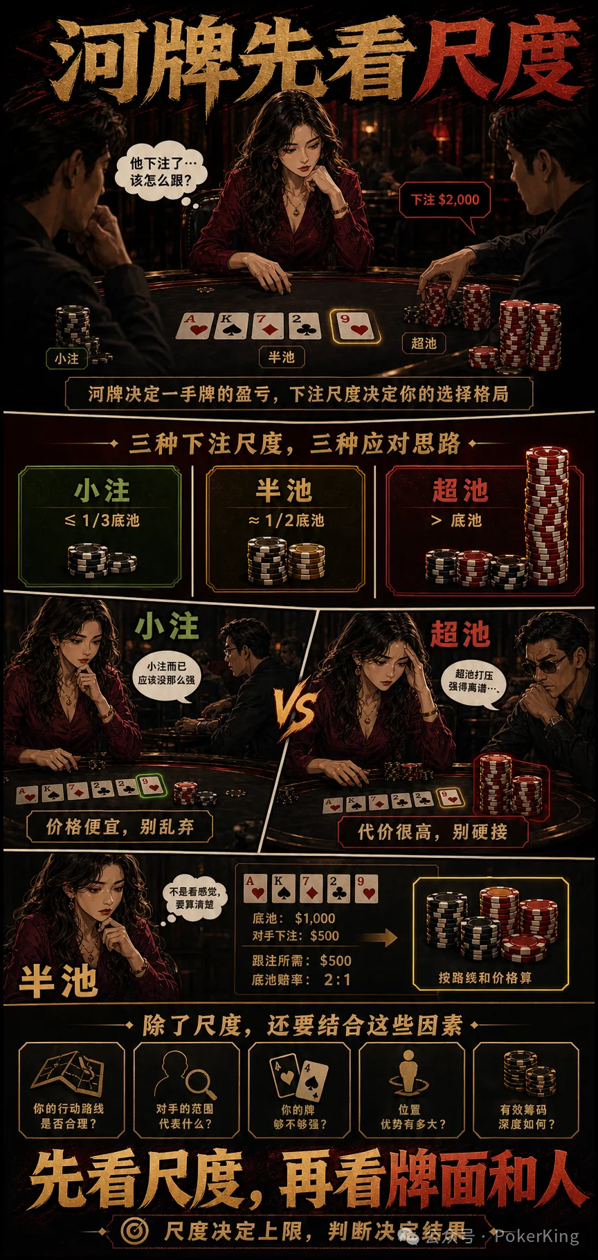 河牌下注尺度的秘密:小注别乱弃,半池看路线,超池先敬三分