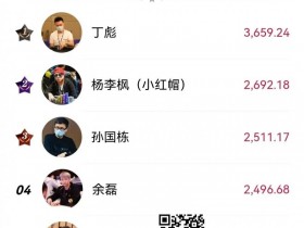 中扑榜盘点:超豪赛助力丁彪横扫三大榜单遥遥领先!11月份赛事进入年末爆发期!