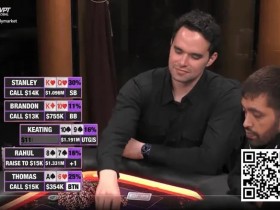 话题 | Keating加入百万美元游戏并迅速统治了比赛,拿下240万彩池
